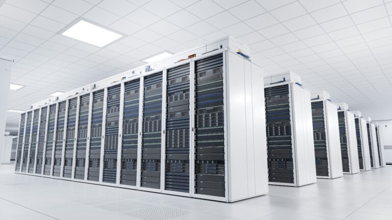 Artificial,Intelligence,And,Large,Language,Model,Training,Cluster.,White,Server