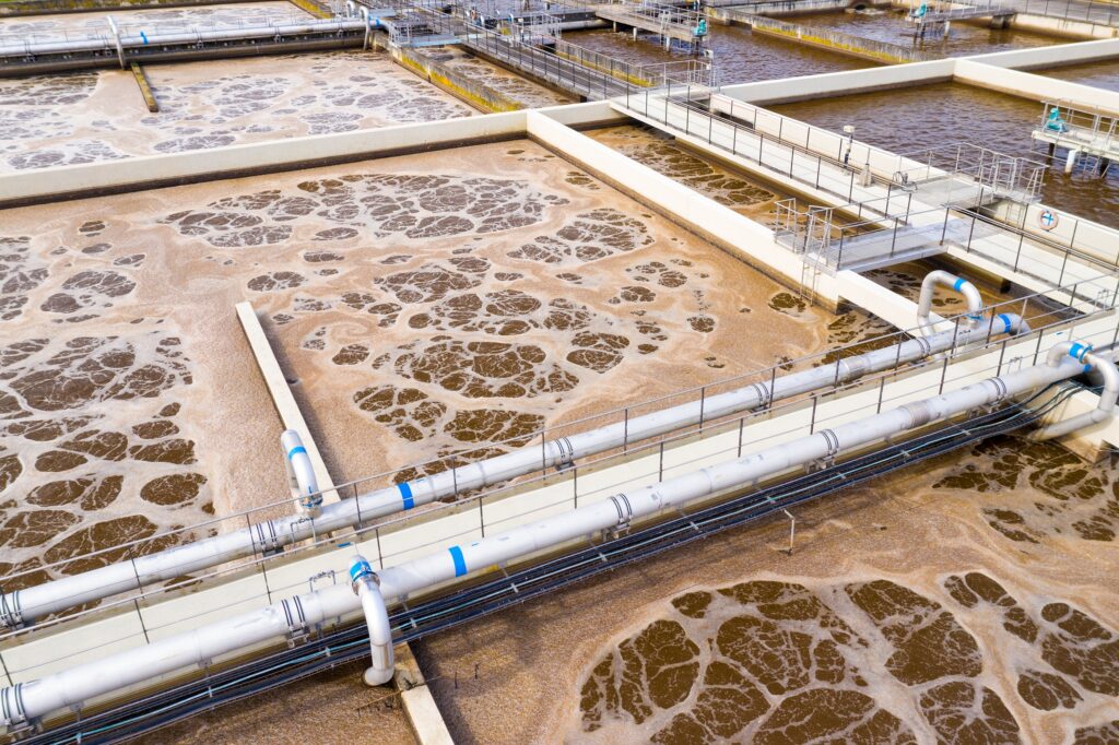 Sewage,Treatment,Plant,From,Above.,Grey,Water,Recycling.,Waste,Management